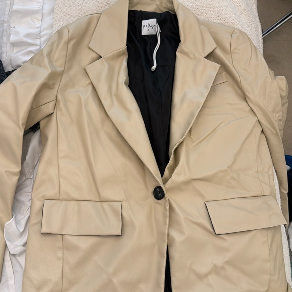 princess polly tan leather jacket